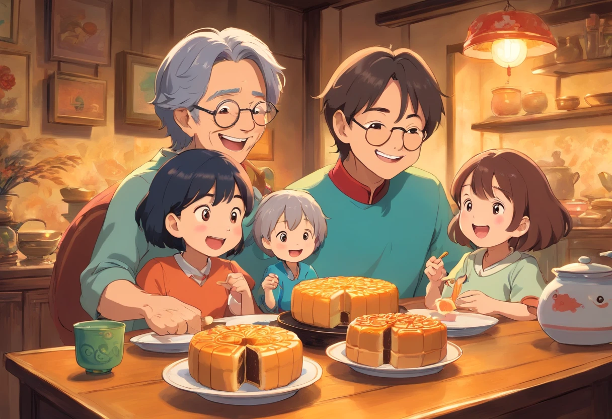 Create a detailed, high-quality fan art cover for a doujinshi based on a slice-of-life anime series, featuring a close-knit family enjoying Halloween together. The scene should depict a festive and joyous atmosphere, with the family members laughing and surrounded by sweets, and the child holding a jack-o’-lantern. The parents are amiably giving out treats to the child. Capture the warmth and happiness of the family moment, with a focus on expressing the characters’ enjoyment of the holiday. The image should be in a vertical format, with vivid colors and a homely, welcoming vibe, suitable for a fan-created work that could be shared on platforms like Pixiv or ,