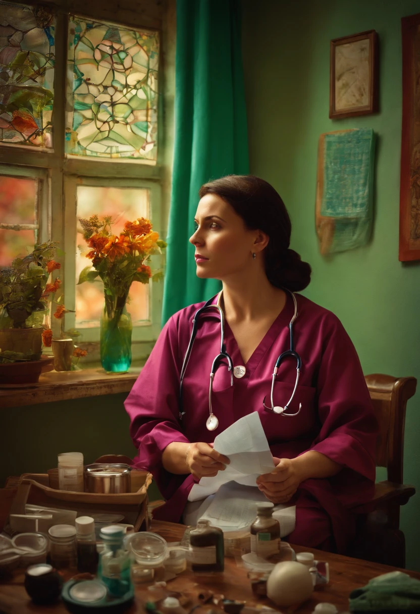 woman doctor medicating patients