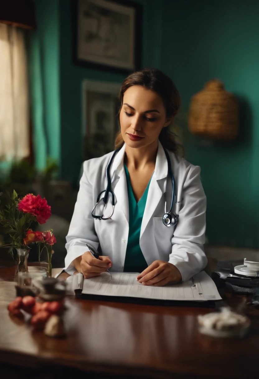 woman doctor medicating patients