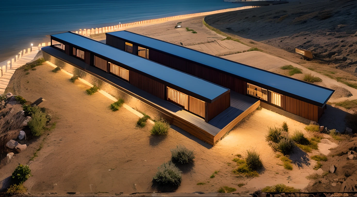 Creat, with wight door and night lights
