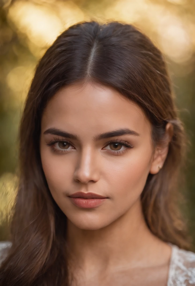 portrait of the face of a young beautiful latin woman