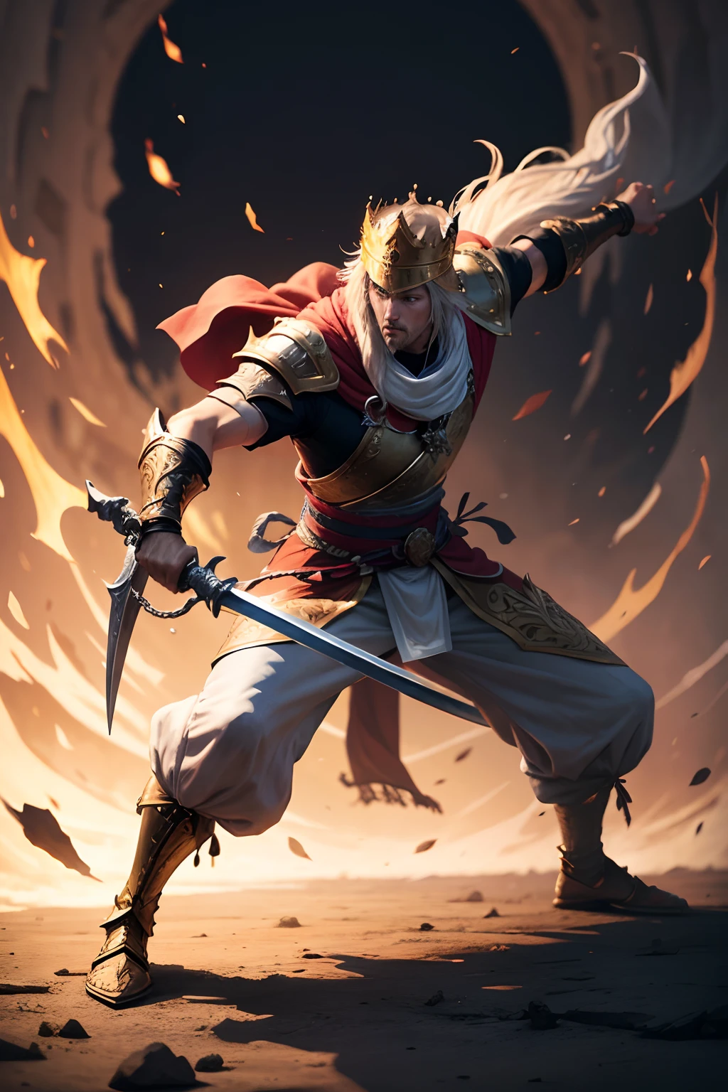King Swordman, fighting, Full body