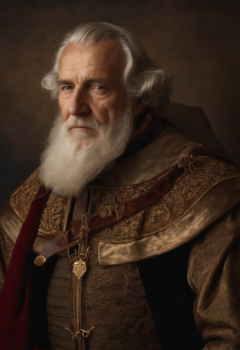 180° Forward, Eyes and face forward 180º, Old medieval kings, Portrait of an old medieval king, Portrait of an old medieval man, Polo, portraitures, majesty in noble clothes, Give him a noble title