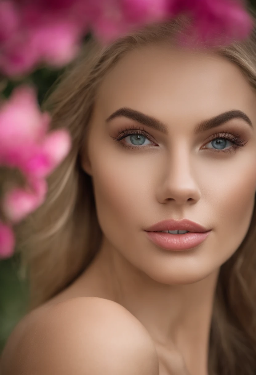 (beste-Qualit,haut:1.2),Ultra-detailed,Young beautiful Swedish blonde woman,Realistic model,Courbes de corps parfaites,magnifique,Sensuel,pale skinned,Lignes de bronzage,Serrures en or fluide,Regard intense,yeux expressifs,Stunning facial features,sourcils fins,full pink lips,Delicate contours of the face,symmetrical face,slender silhouette,Physique voluptueux, mais tonique,Apparence naturelle et impeccable, photo prise de loin dans un parc fleuri