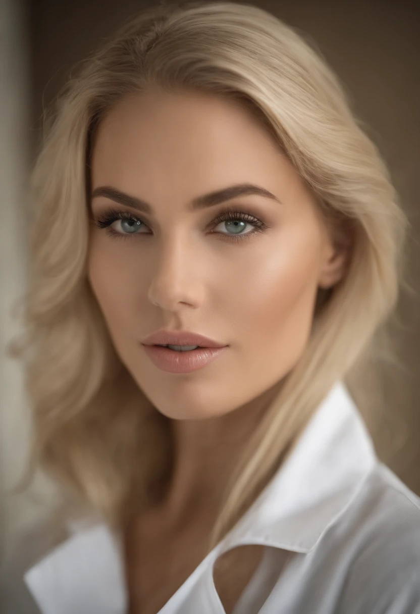 (beste-Qualit,haut:1.2),Ultra-detailed,Young beautiful Swedish blonde woman,Realistic model,Courbes de corps parfaites,magnifique,Sensuel,pale skinned,Lignes de bronzage,Serrures en or fluide,Regard intense,yeux expressifs,Stunning facial features,sourcils fins,full pink lips,Delicate contours of the face,symmetrical face,slender silhouette,Physique voluptueux, mais tonique,Apparence naturelle et impeccable, Photo in nurse's suit in a hospital