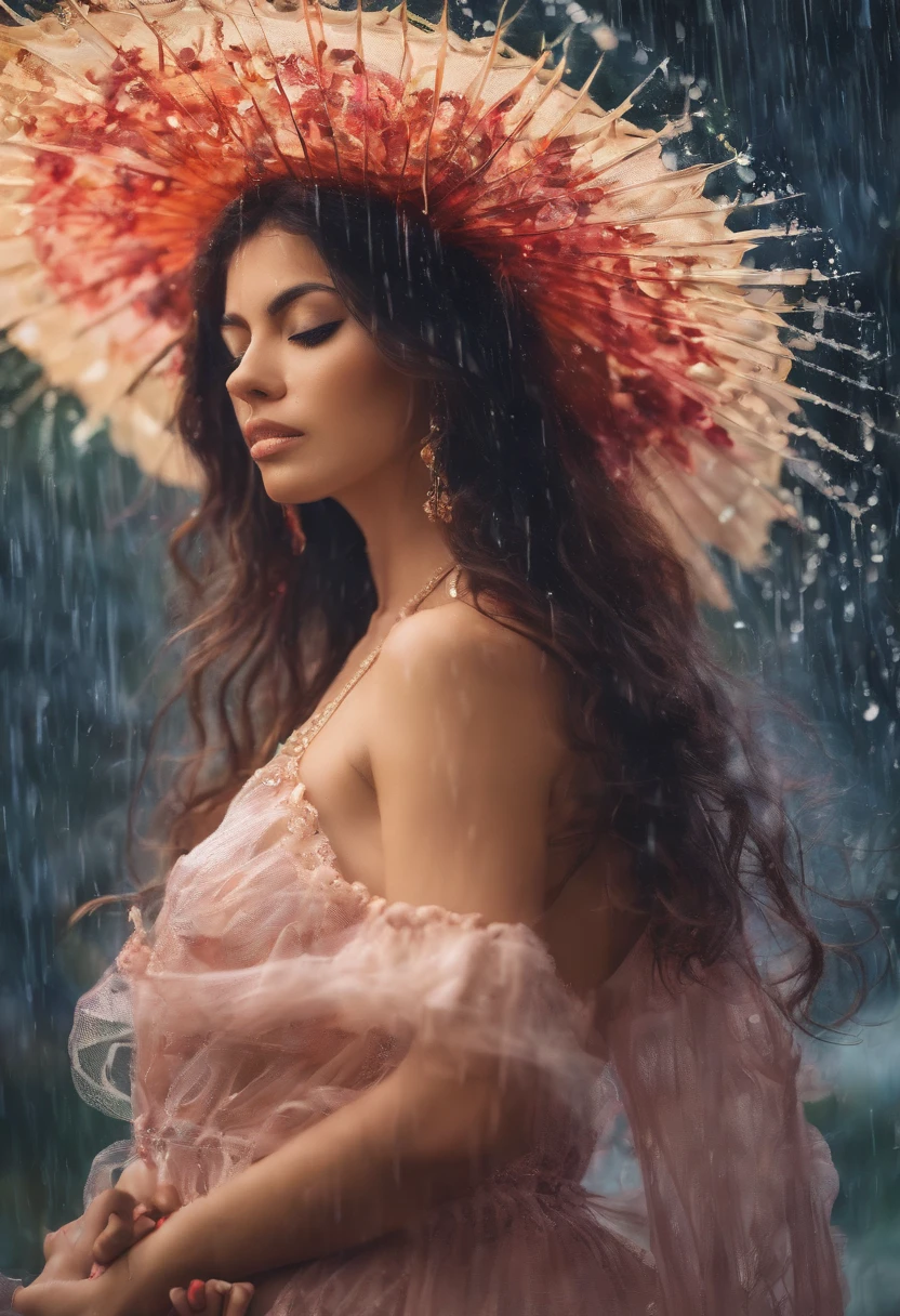 mariamaria espanhola sensual insta, nude, dancing in the rain