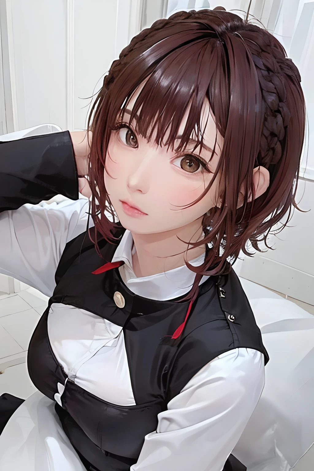 (masterpiece、top-quality、top-quality、Official art、Beautifully Aesthetic:1.2)、((8K:1.4)), (1girl in)、ighly detailed、Best Quality, 。.。.。.。.3D, (Photorealsitic:1.6), (reallistic:1.4), Realistic, absurderes, top-quality, colourfull、highestdetailed, ultra-detailliert, face perfect, high detailed skin texture, (Beautiful hairstyle:1.8), striking visuals, vivd colour, Professional Lighting, Beautiful fingertips
