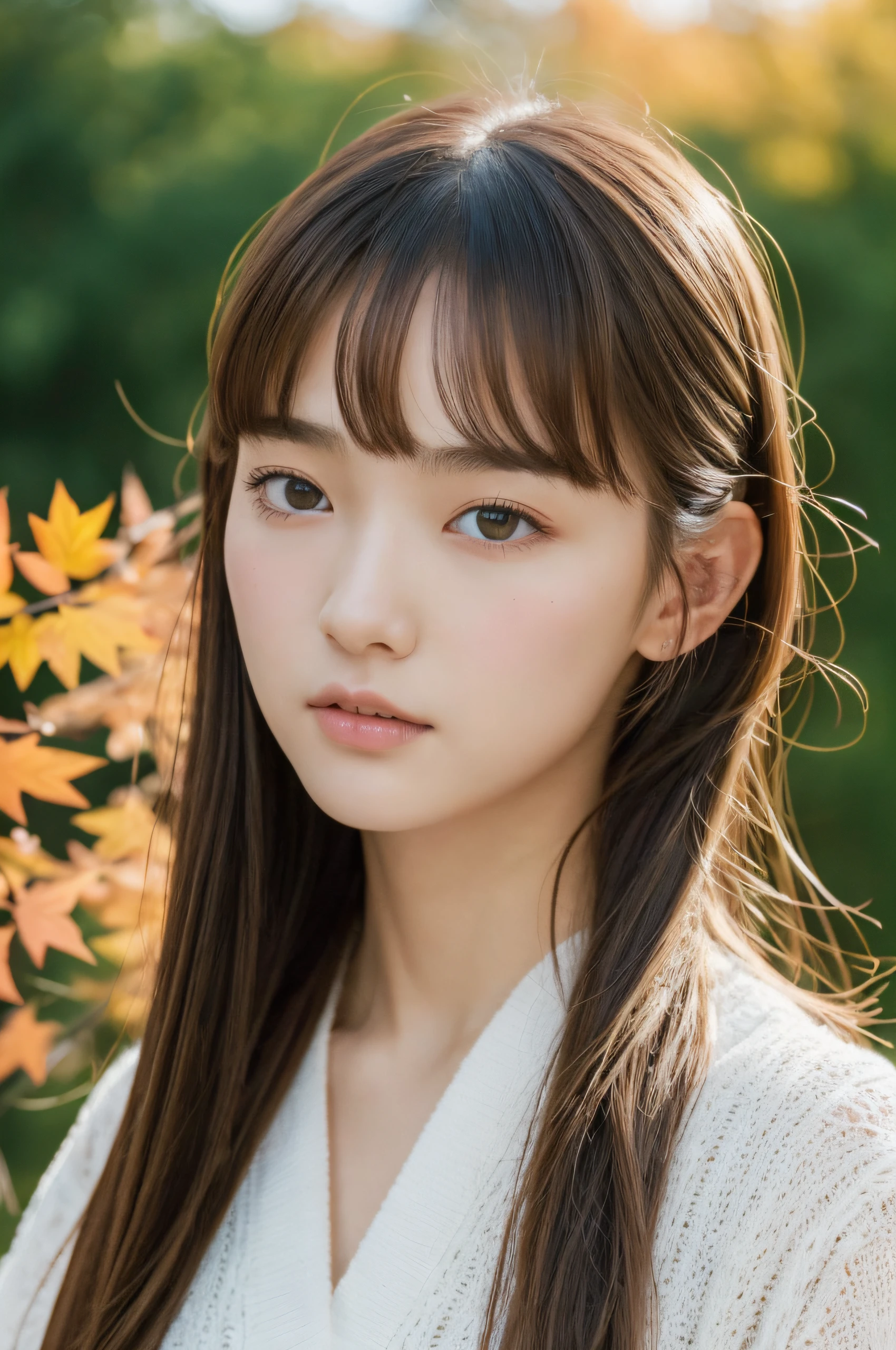 (((​masterpiece))), top-quality, Extremely detailed, Detailed background, 1 girl, Very beautiful girl, Japanese,  yo, solo, Detailed face, Bangs, (Random hairstyles :1.2), (Young Face), (Perfect body:1.1), in 8K, Wallpaper, amazing, finely detail, Ultra-detailed, 超A high resolution, Extremely detailed, Pure erotic face, extremely detailed eye and face, Beautiful detailed eyes, highly detailedskin, No makeup, (Natural Skin),Vibrant autumn foliage in the mountains