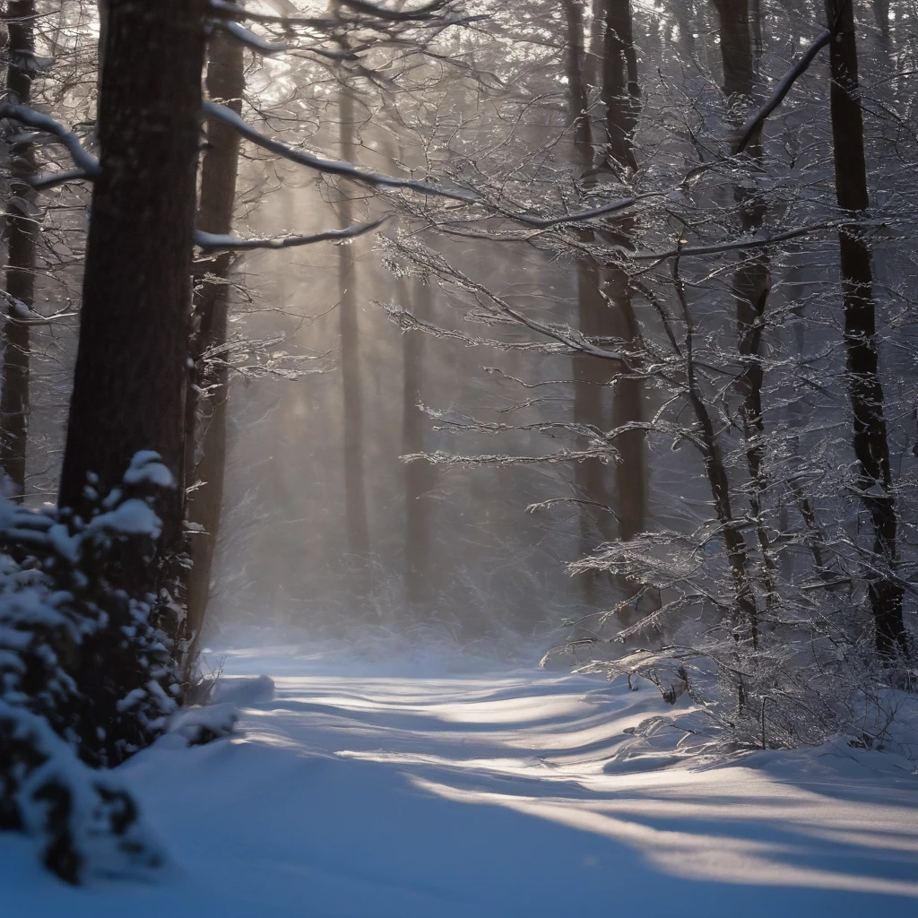 Northern Wilderness Silence:
The profound stillness of a winter wilderness, interrupted only by the occasional crackle of frozen branches or the soft call of a distant owl.