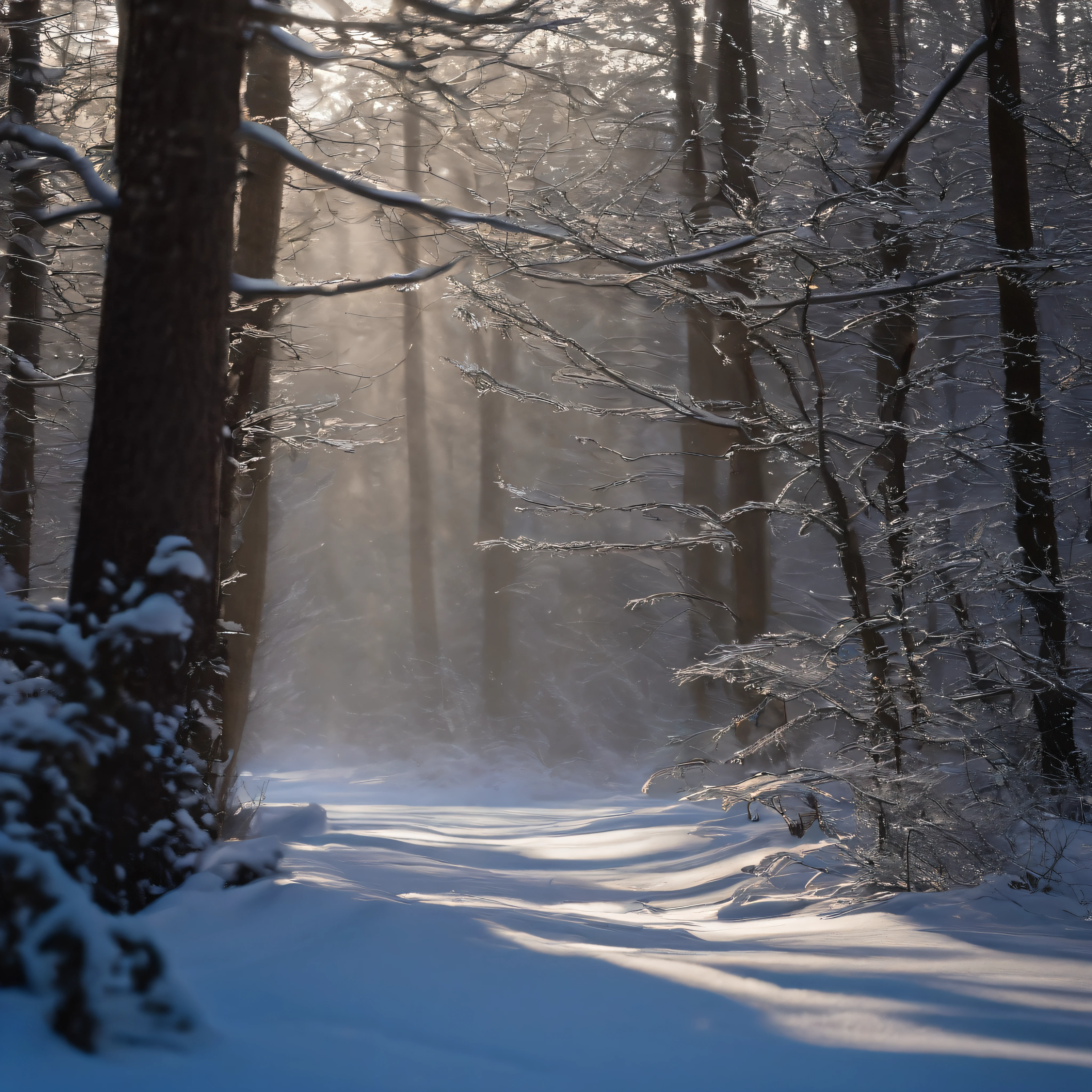Northern Wilderness Silence:
The profound stillness of a winter wilderness, interrupted only by the occasional crackle of frozen branches or the soft call of a distant owl.