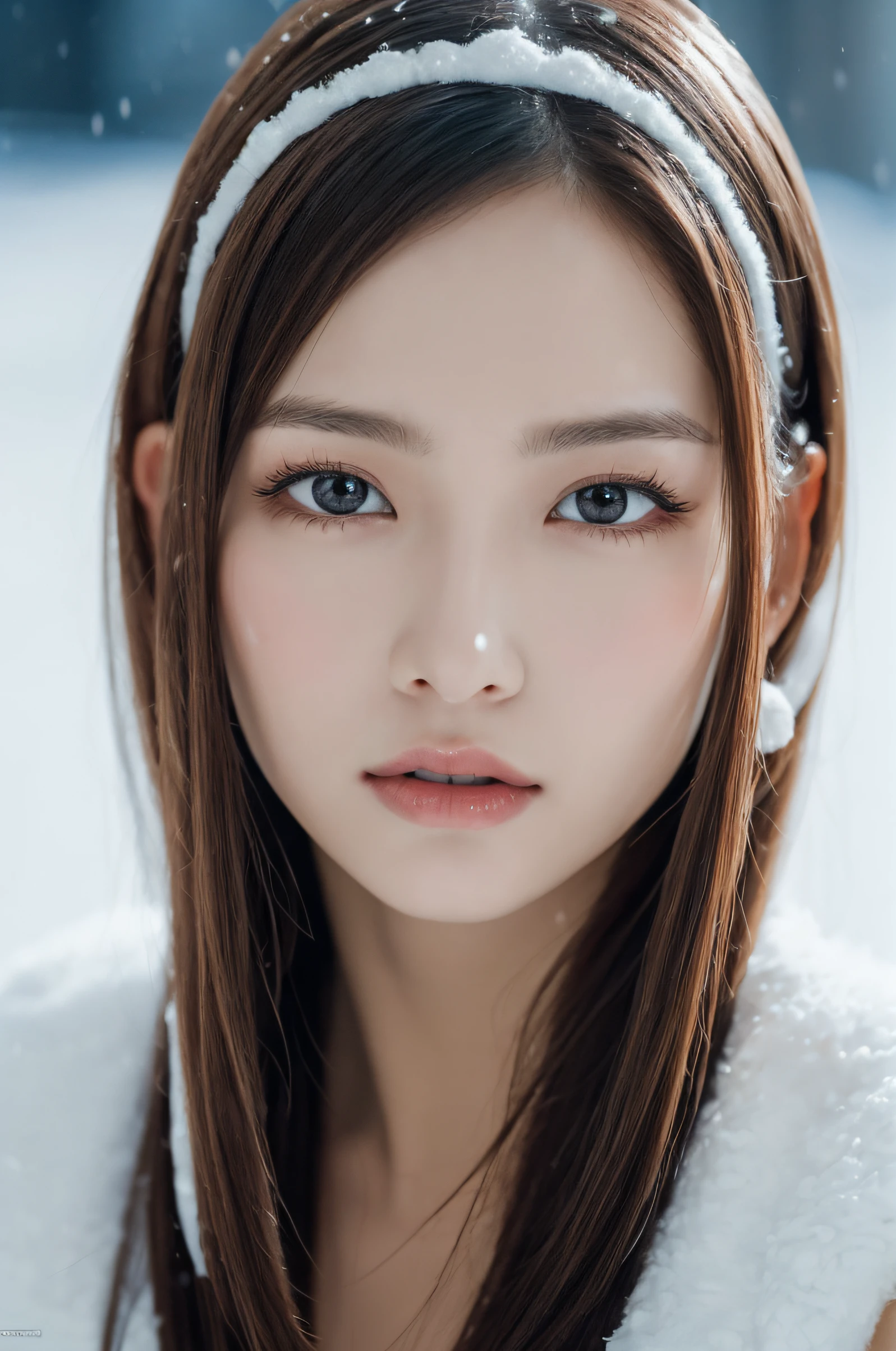 (((masterpiece))), top-quality, Extremely detailed, Detailed background, 1 girl, Very beautiful girl, Japanese, yo, solo, Detailed face, Bangs, (Random hairstyles :1.2), (Young Face), (Perfect body:1.1), in 8K, Wallpaper, amazing, finely detail, Ultra-detailed, 超A high resolution, Extremely detailed, Pure erotic face, extremely detailed eye and face, Beautiful detailed eyes, highly detailed skin, No makeup, (Natural Skin),snow scene