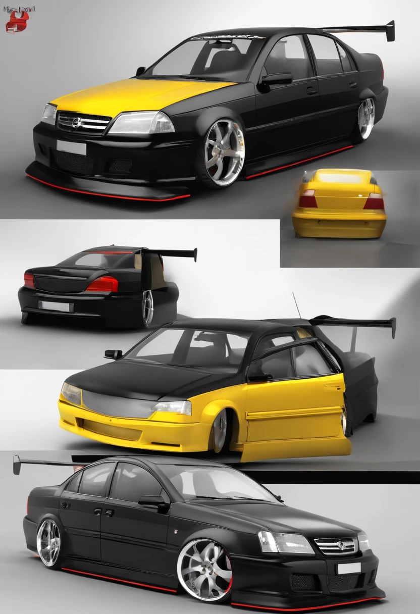 make an opel vectra 2000 with body kit and spoiler