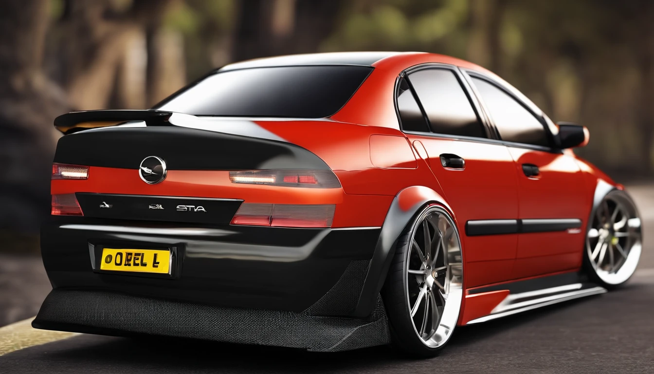 make an opel astra sedan 2000 with body kit and spoiler