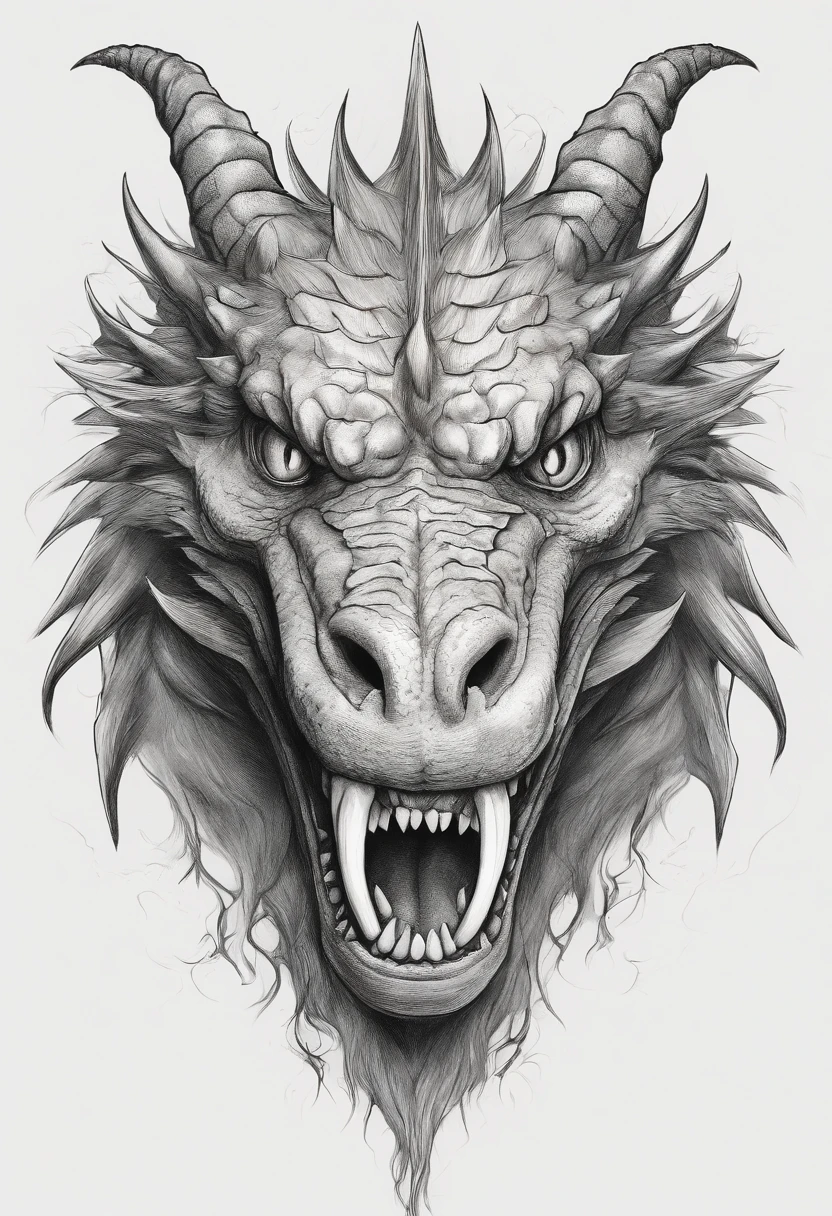 a drawing of a dragon head with sharp teeth and sharp teeth, dragon portrait, dragon face, portrait of a dragon, dragon art, epic pencil illustration, dragon head, detailed dragon, by Adam Marczyński, dragon head!, dragon with scars, by Sava Šumanović, by Arthur Pan, a dragon, well designed female dragon head, dragon mouth