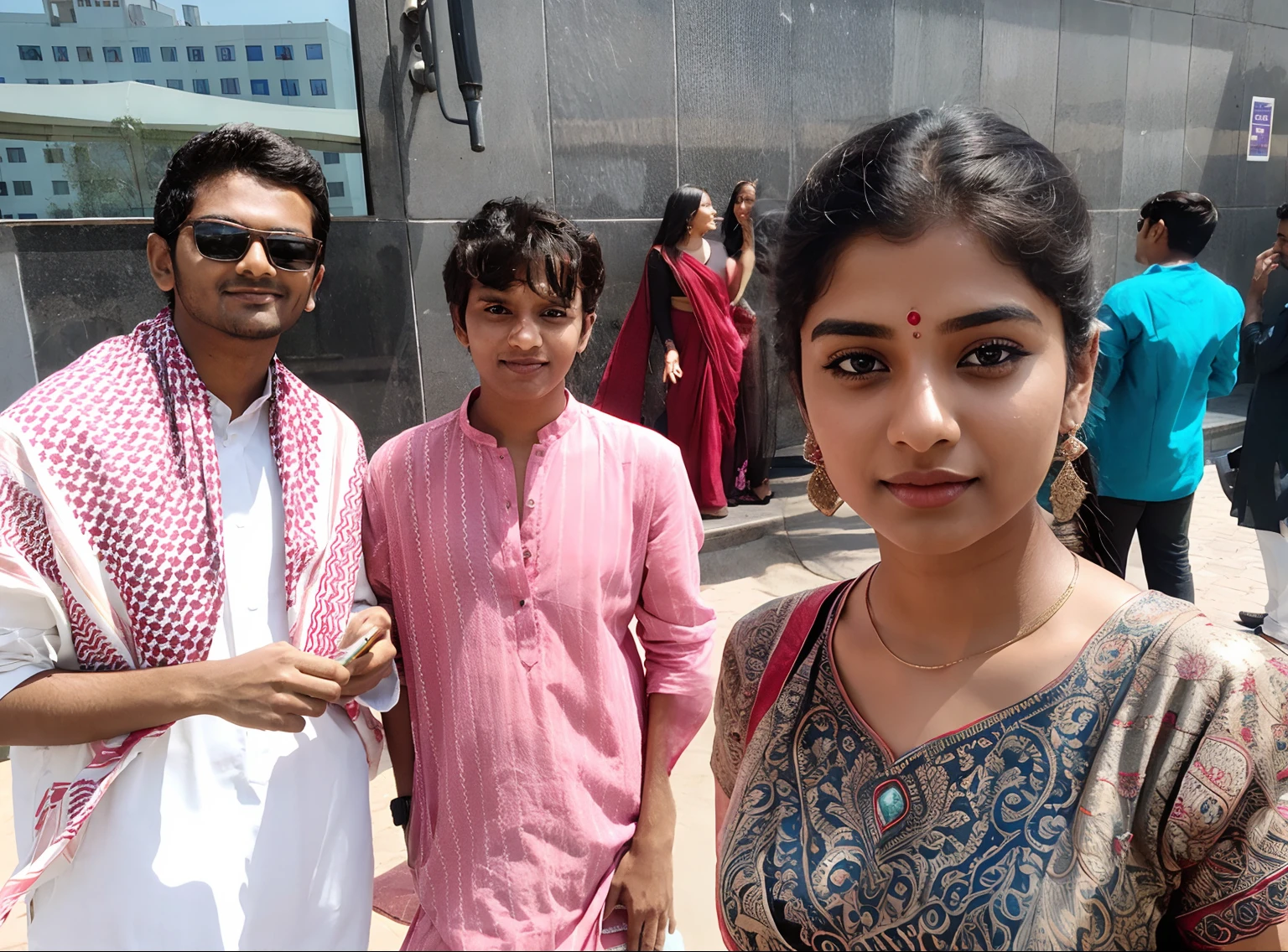 Beautiful Indian girl in red saree