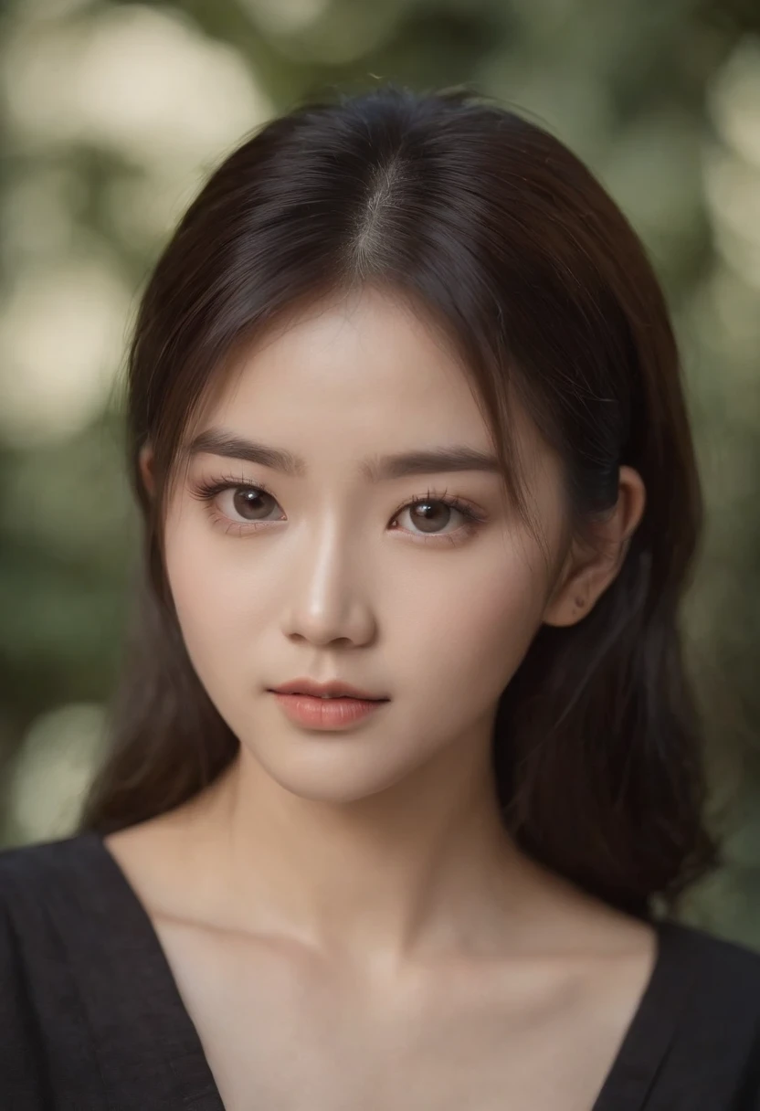 garota coreana, cabelo curto, cabelo preto escuro, olhos marcados, maquiada, sensual, jovem em torno dos 18 anos