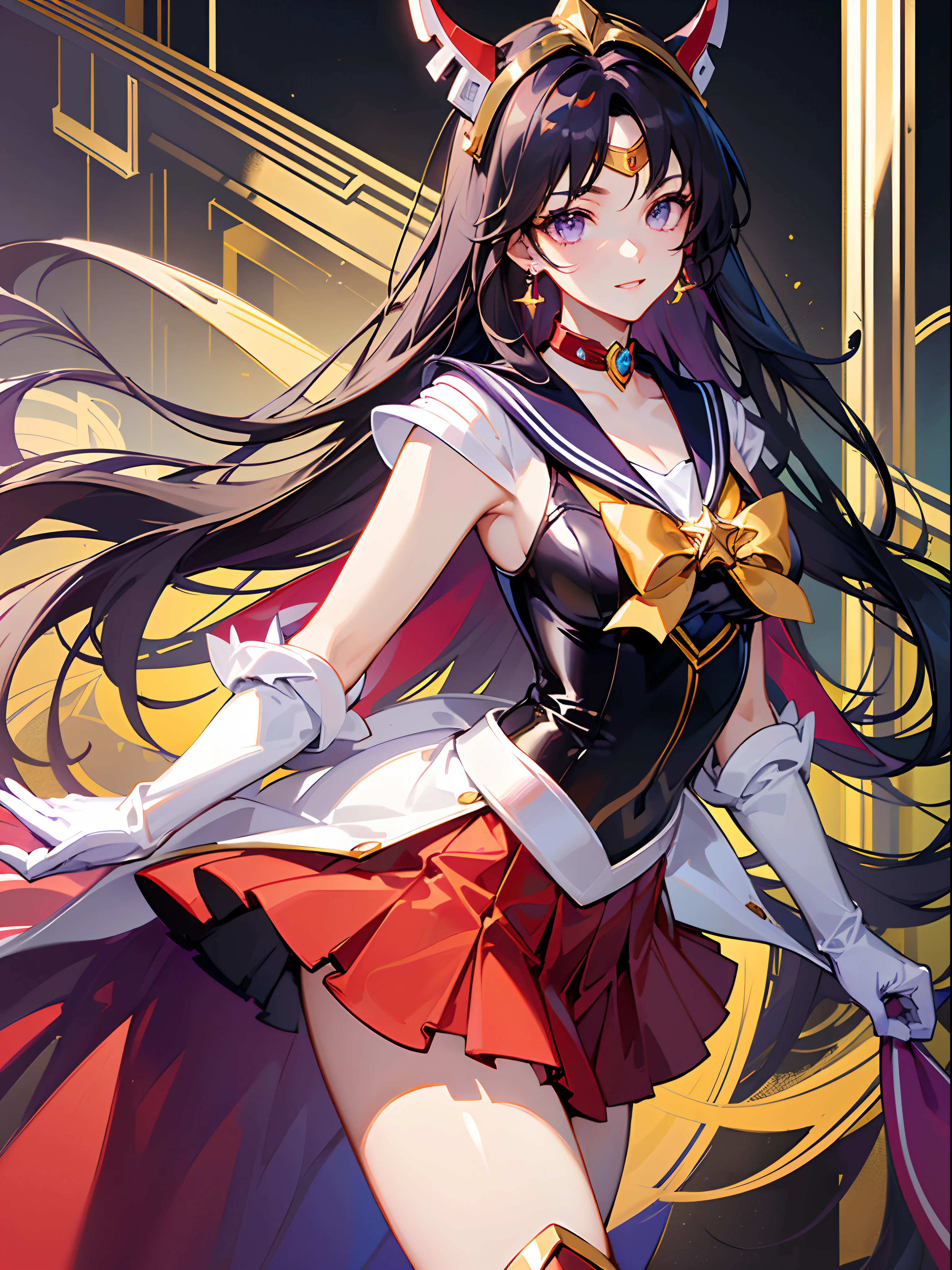 Woman, adult, large breasts, Sailor moon cosmos, sailor moon cosmos dress, brown hair