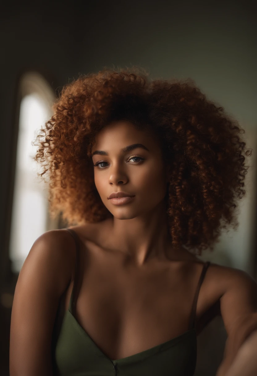 "Ultra-realistic image of a beautiful 18-year-old Afro-Latina girl,Caramel peel, corps parfait, Prendre un selfie dans la salle de bain avec son iPhone 14, maigre, taille ultra-fine, cheveux rouge, Short curly hair karibean , piercing green eyes.hyper-realistic,anatomie correcte,Facial features are carefully represented,Boucles gratuites, curly red hair, (court, curly red hair), Long curly wild red hair, cheveux multiversaux, court, curly red hair, curly red hair, Boucles, wavy hair spread out, Boucles baroques, Boucles, Curly,Texture des cheveux, Curly bang