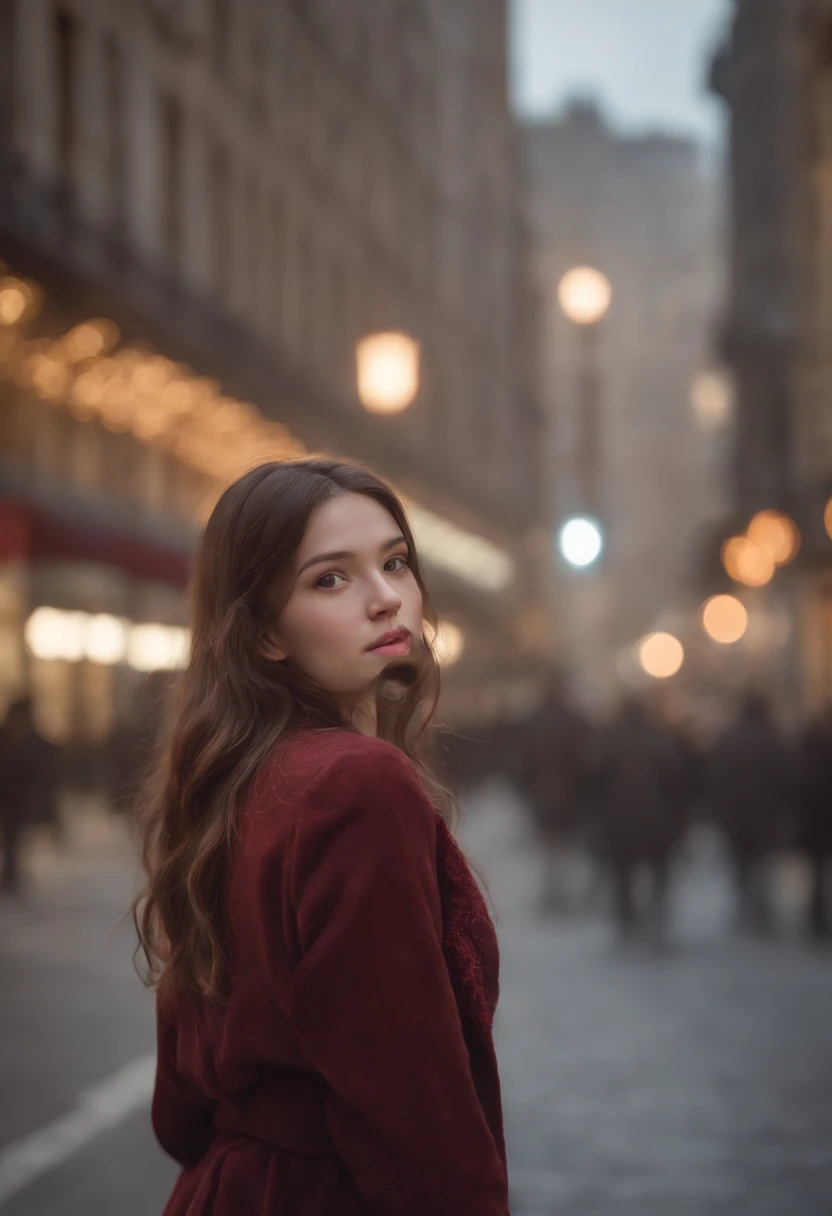 (masterpiece, best quality), intricate details, 8k, artstation, wallpaper, official art, splash art, sharp focus,, 1girl, long hair, twin tails, red eyes, brown hair, ,  spider suit, spider web printing, spider web,  , skyscrapers, city, buildings, cars, street,