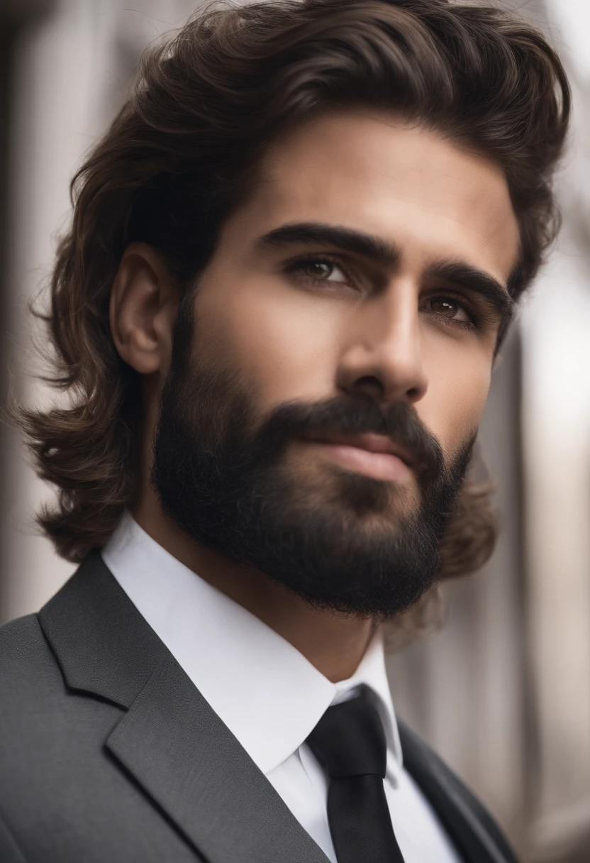 La mejor calidad,Ultra detallado,realista:1.37,Hombre guapo,cara hermosa,ojos detallados,strong jawline,barba de rastrojo,sonrisa encantadora,Traje con clase,cabello elegante,afeitado,Postura segura,caballero,Mirada cautivadora,bien arreglado,profesional,Apariencia similar a la de un modelo,vivid colors,Studio lighting,Warm color tone from front to camera ,Medio:retrato