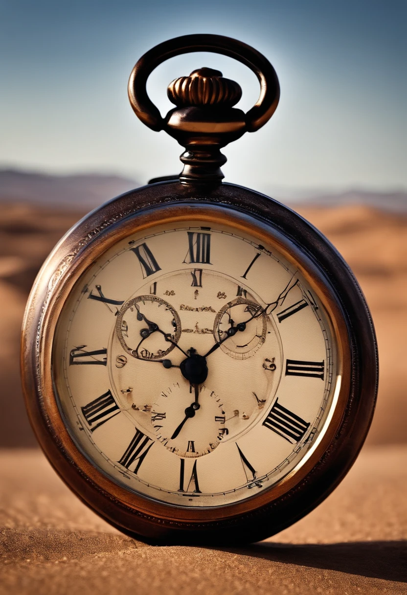 A human being made of pocket watches、Walking in the desert during the day、Hoping for the best tomorrow