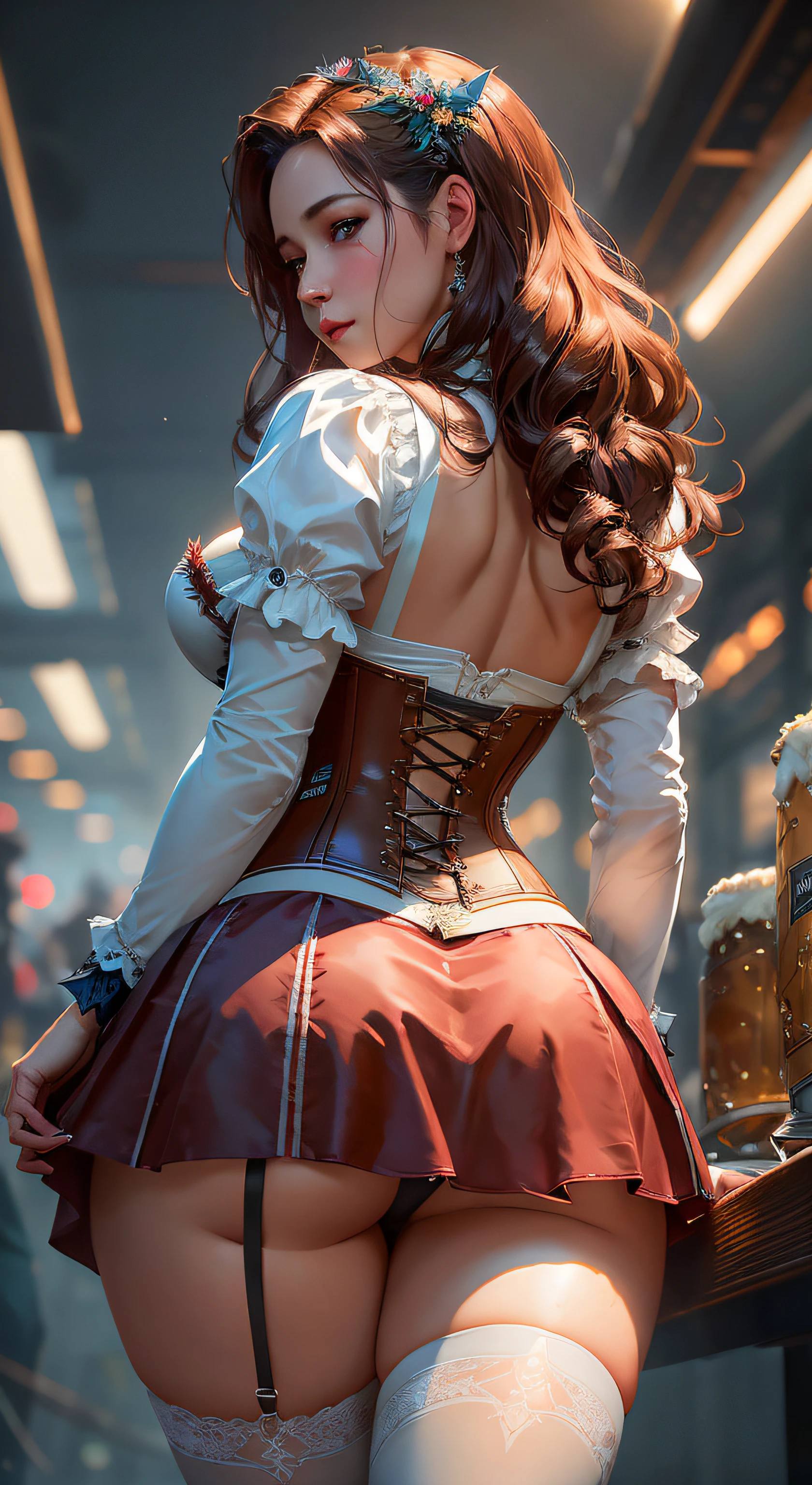there is a woman in a corset and stockings posing for a picture, cushart krenz key art feminine, wojtek fus, cgsociety masterpiece, stunning cgsociety, cgsociety 8k, cgsociety 8k, cgsociety 8 k, wlop and krenz cushart, trending on cgstation, best of artstation, alexandra fomina artstation