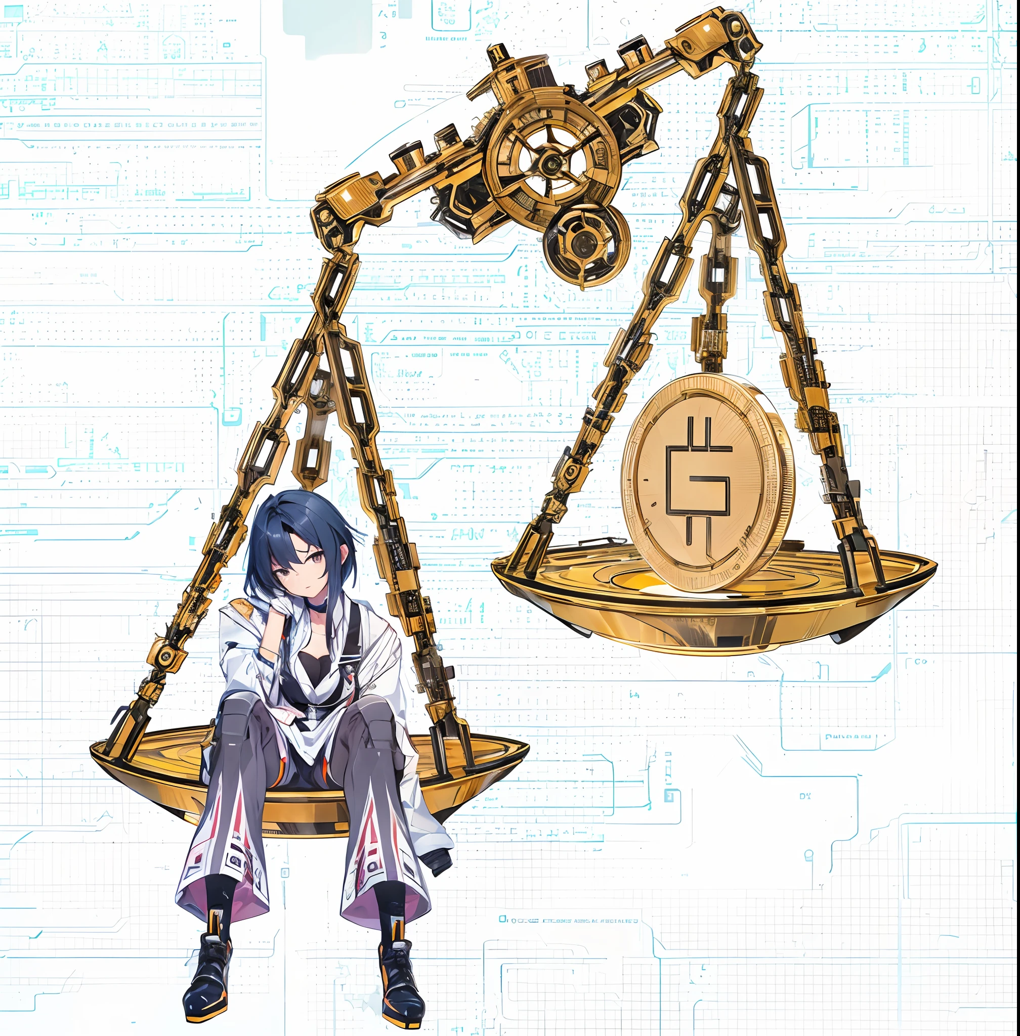 Attractive judge、（cyberpunked）、Libra、The ultra -The high-definition、1 persons、Intelligent Young Woman、eye glasses、