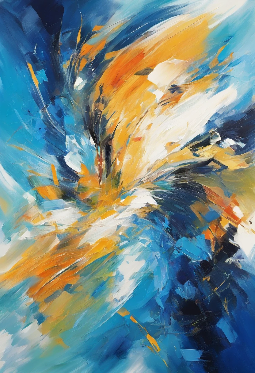 minimalist wind，abstract painting，blue colors，Advancedsense，a sense of atmosphere