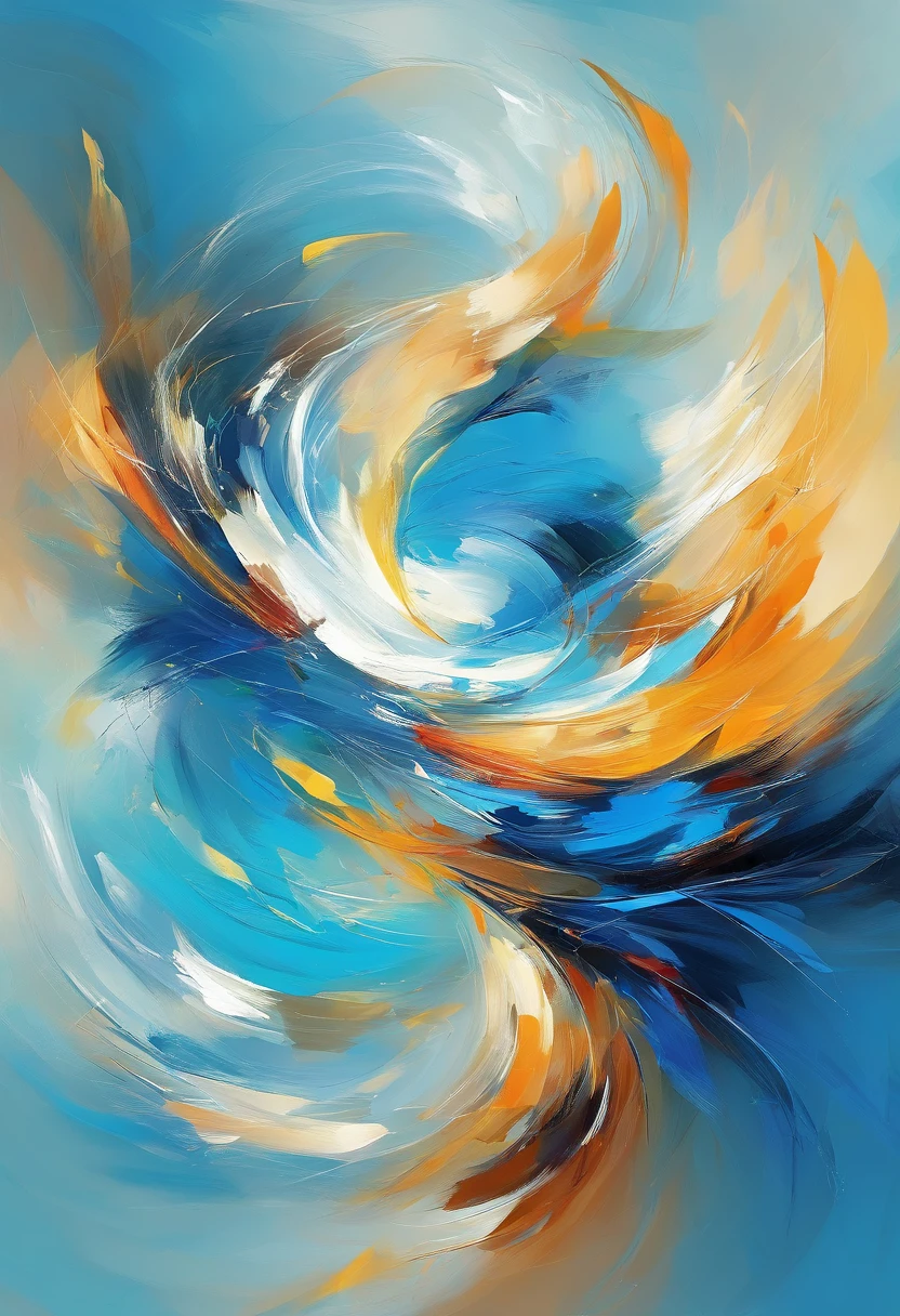 minimalist wind,abstract painting,blue colors,Advancedsense,a sense of atmosphere