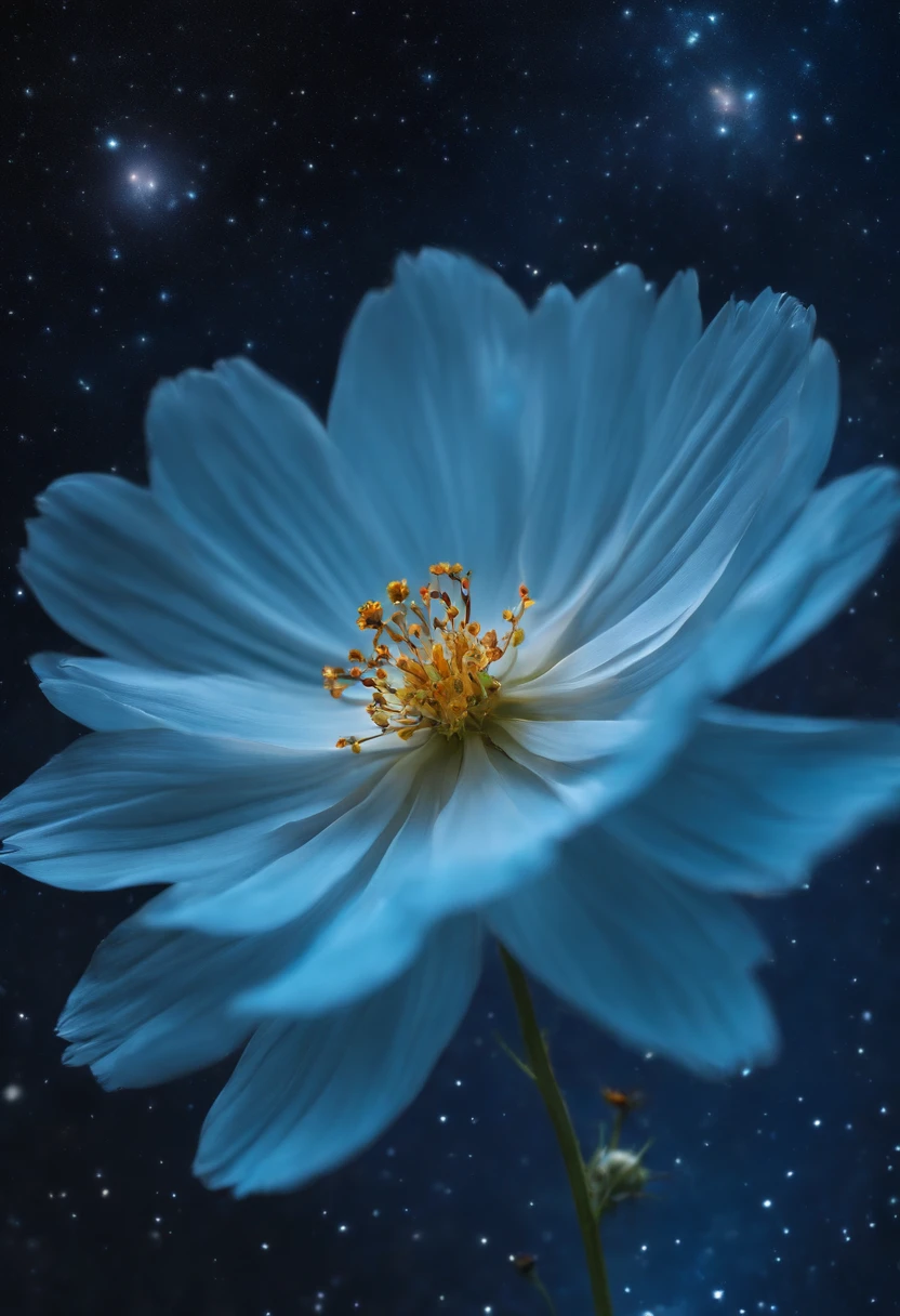 Pale blue cosmos universe with stars