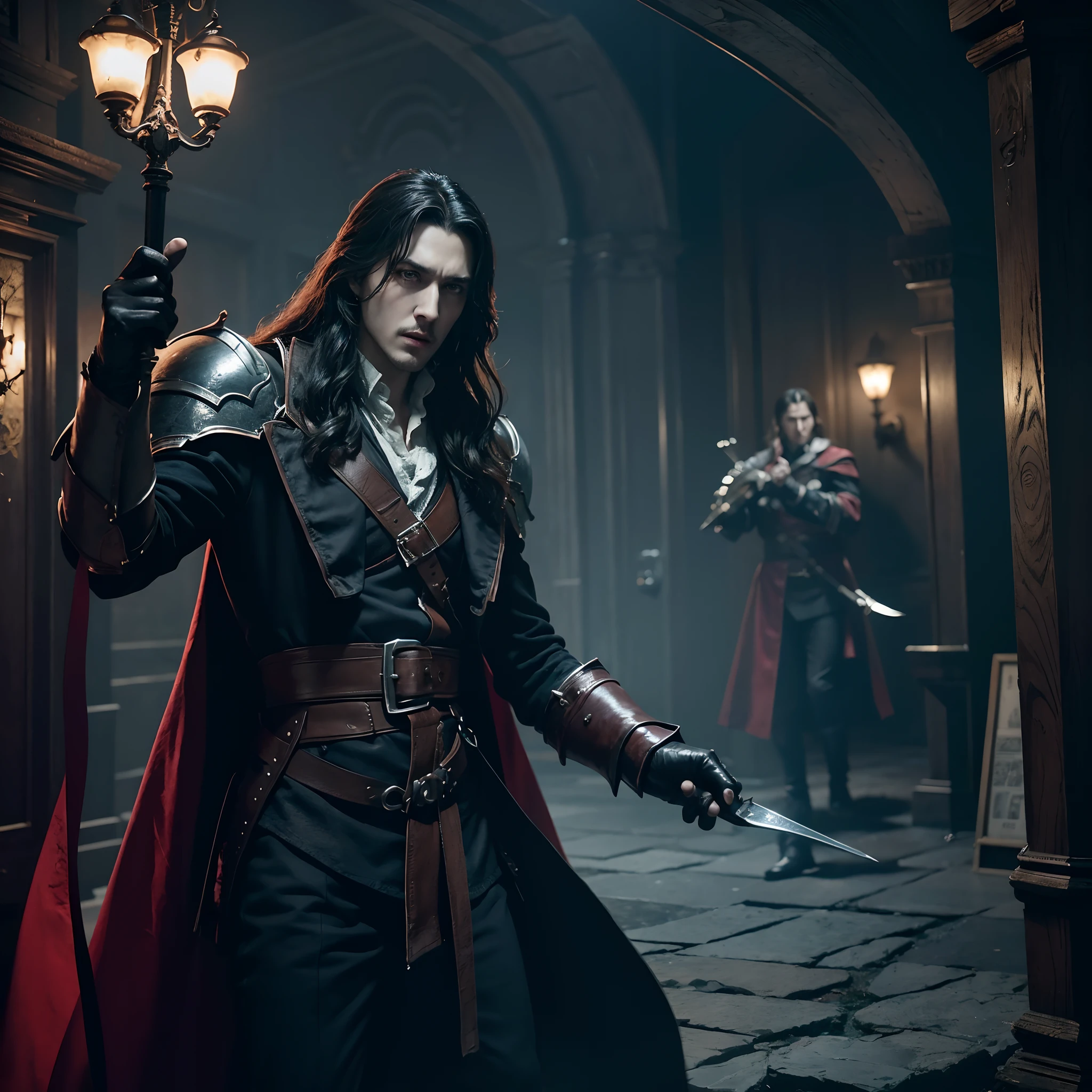 Castlevania Lord of the shadows hyper realistic super detailed Dynamic shot master piece scene of poster movie publicity master piece scene cinématique