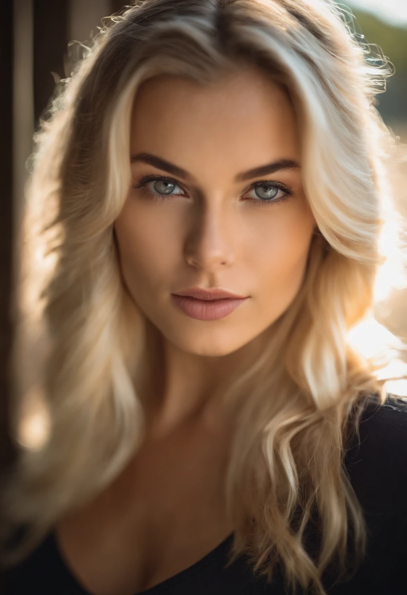 professional, (4k photo:1.1) by (Jeremy Lipking:0.3), (Dittmann Anna:0.3), (Arian Mark:0.3), (Sharp focus:1.3), high detail, wearing (tight shirt:1.2), beautiful detailed face, hazel eyes, long blonde hair, (attractive young blonde woman:1.3), (seductive:1.1), (blushing:1.1), hourglass body shape, big round breasts, wide hips, touching herself, tiny white panties, topless with water droplets on breast