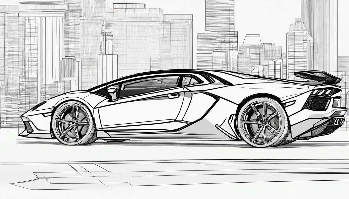 lamborghin AVENTADOR from the lift side