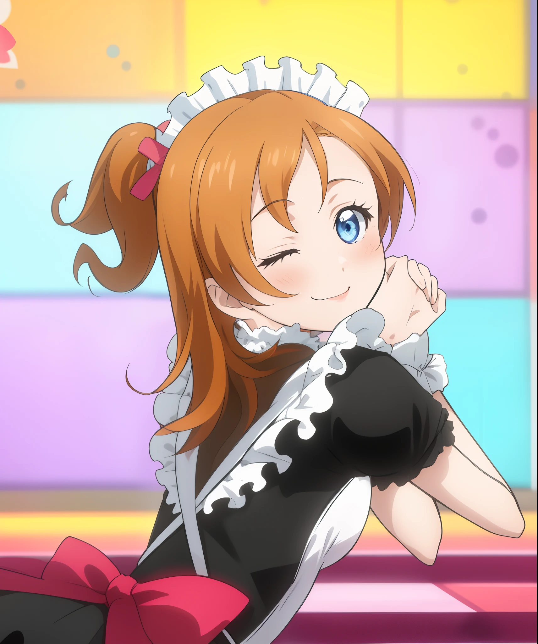 score_9, score_8_superior, score_7_superior, sauce_anime, evaluation_Safety, , anime screencap, anime coloring, , View your viewers, , One girl, alone, bald_Blendy, Redhead, blue eyes, ribbon, hair ribbon, Twin tails, short Twin tails, superiorper body, concert, stage, stage lights, Idol, Day, Embarrassing, Red nose, Clown costume, Tied up with rope,Gagged Lying,Struggling,