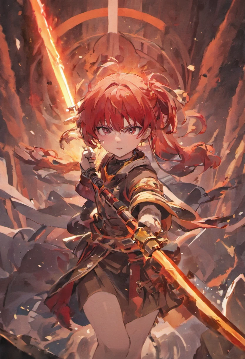 anime character with red hair and a sword in his hand, guilty gear art direction, guilty gear strive splash art, detailed digital anime art, detailed anime character art, stunning character art, by Yang J, 2. 5 d cgi anime fantasy artwork, epic exquisite character art, fanart best artstation, guilty gear art style, trending on artstation pixiv