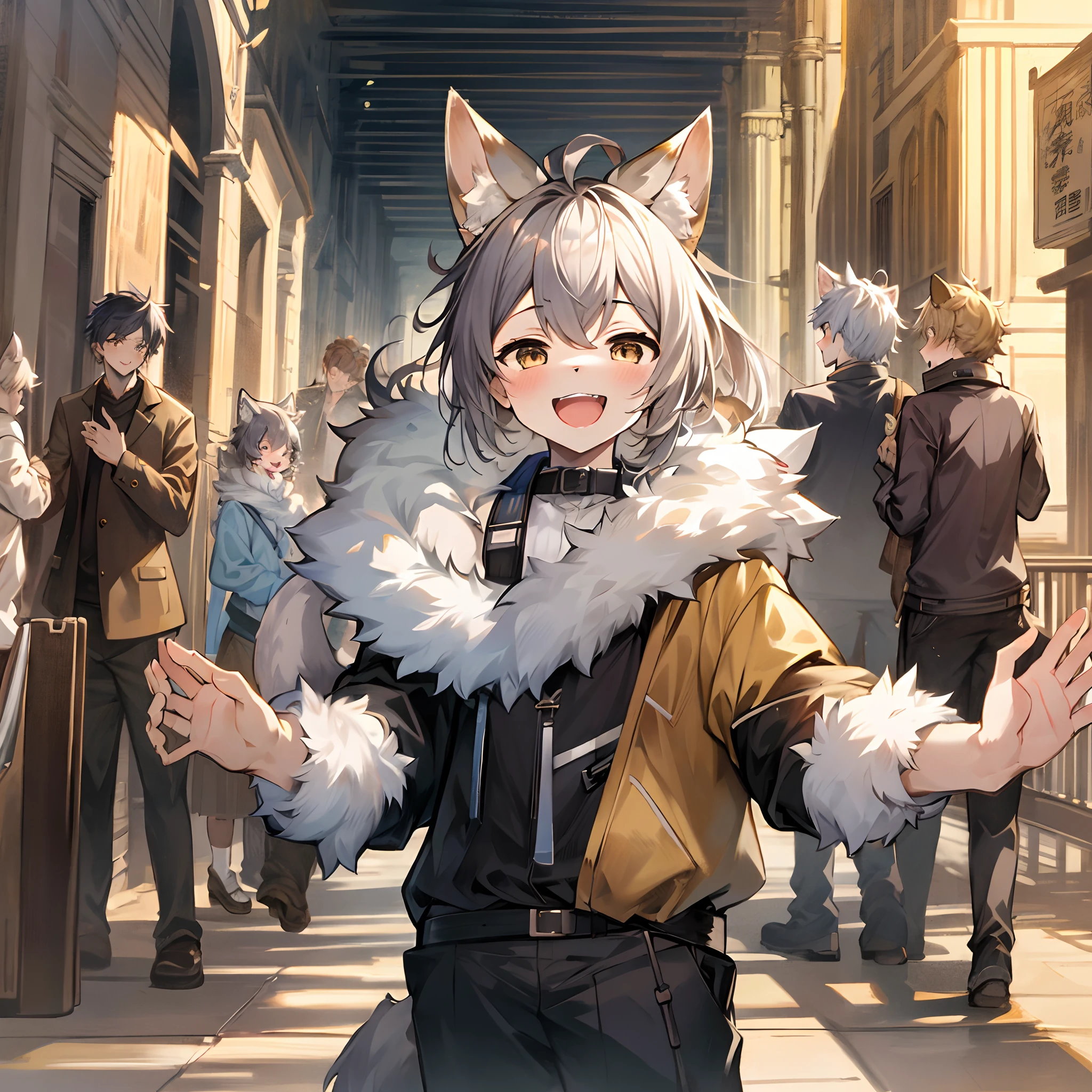 super high resolution, detailed background, World Heritage Site, 6+boys, 6+girls, Happy, joyful, absurdres(Photos of solo travelers)(kemono, furry anthro),