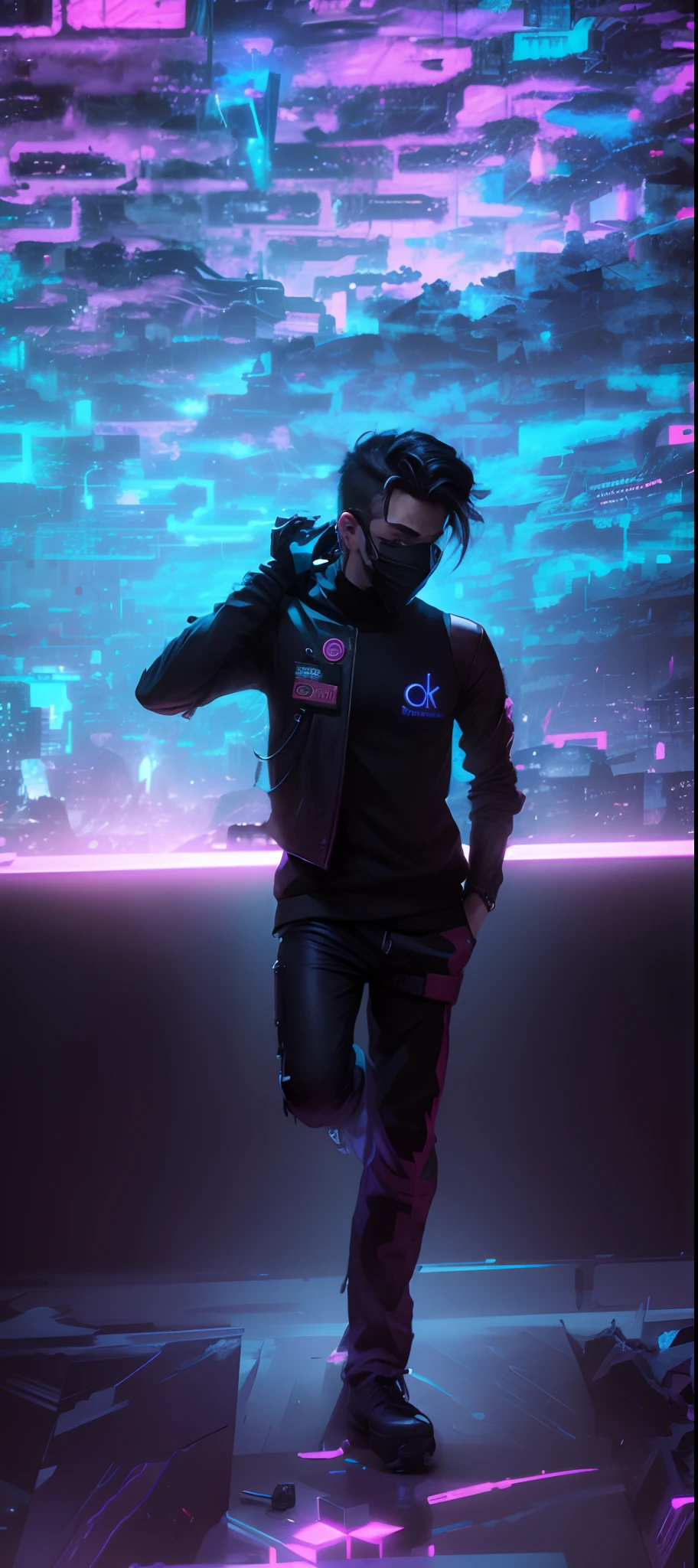 Change background like reaslstic cyberpunk 8k handsome