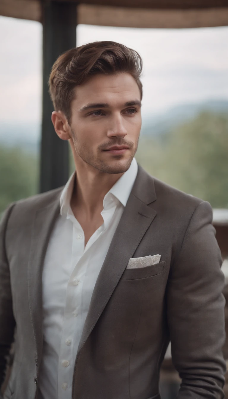 elegant man wearing slim clothes,portrait