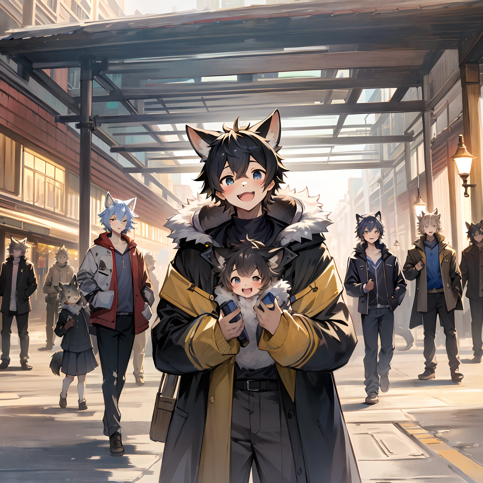 super high resolution, detailed background, World Heritage Site, 6+boys, 6+girls, Happy, joyful, absurdres(Photos of solo travelers)(kemono, furry anthro),