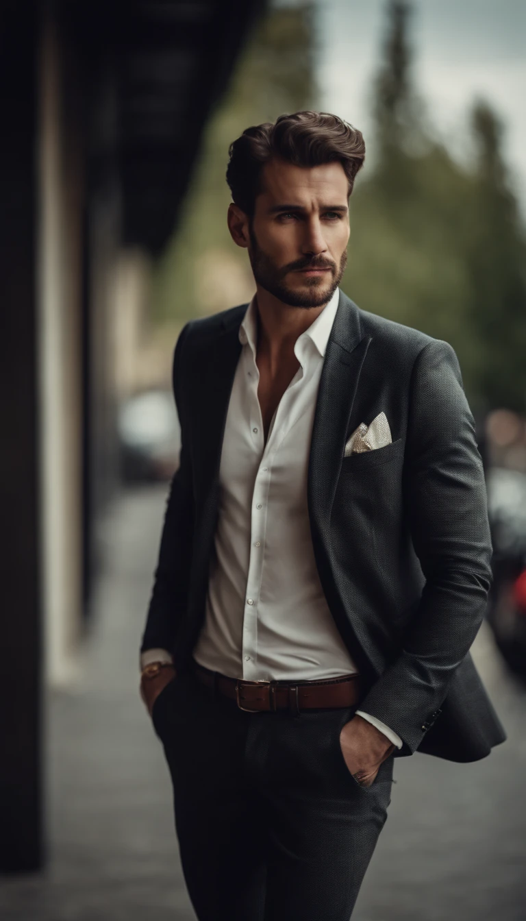 elegant man wearing slim clothes,portrait