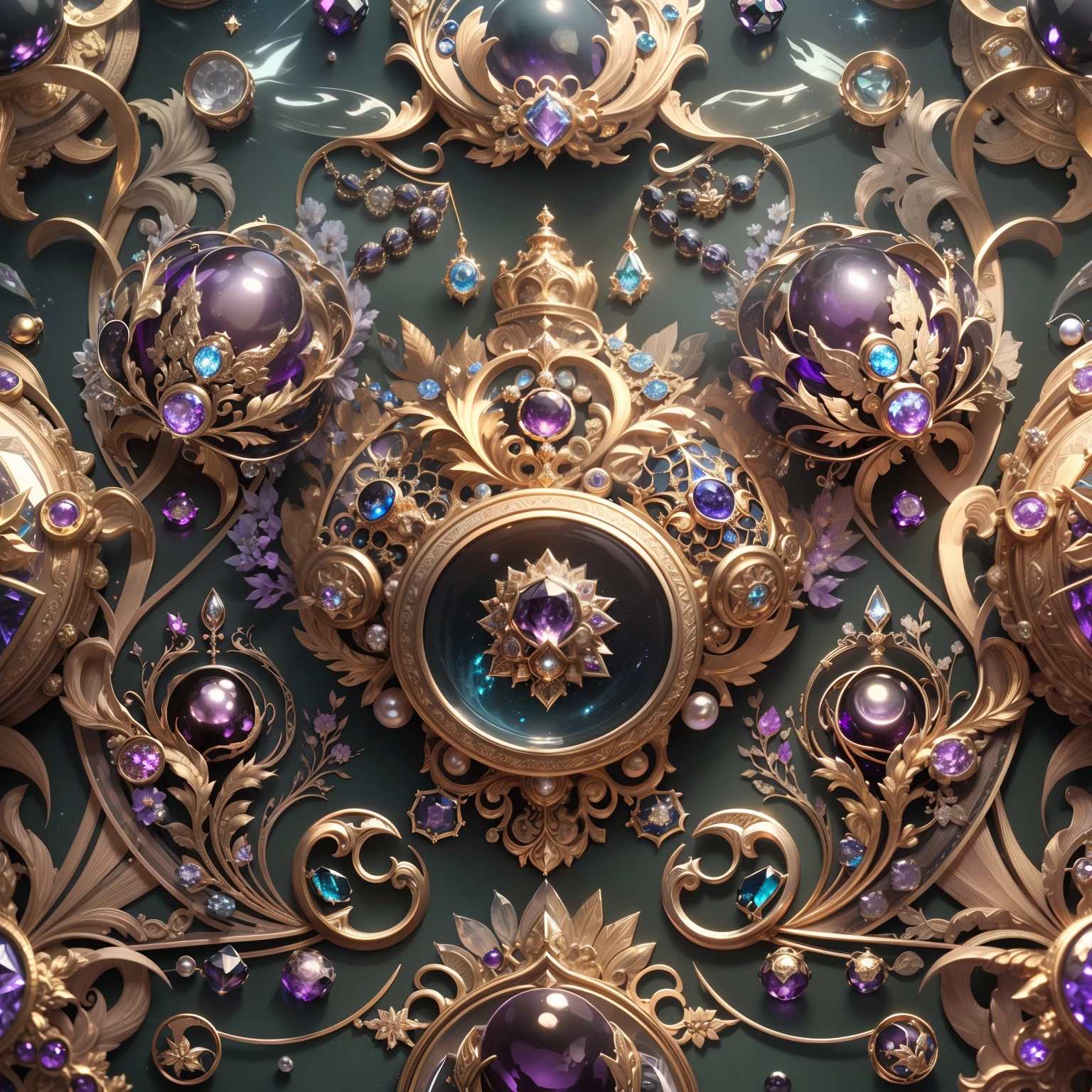 in the style of futurism,(Full Focus:2),(Everything is laid out in the window:1.3),(Luxurious silk|medal|Hours|Luxury weapons|obsidian|pearls|Hisui|White jade|amethyst|Sapphires|Jewelry made of gold|Silverware|Purple gold|Magic jewelry|antiquarian|The Red Jewel|diamond|Topaz|:2),Magic symbols,The effect of magic light particles,High-tech luxury, Expensive jewelry,,Expensive metals,Luxuries,Puzzles are forbidden, Detailed and complex background, sparkly, reflection light, Гипер HD, Award-winning, hight resolution, high detail, chiaroscuro, Cinematic lighting, Masterpiece, ray traced,Structurally correct, super detaill, hiquality, High Details, Best Quality, 16k