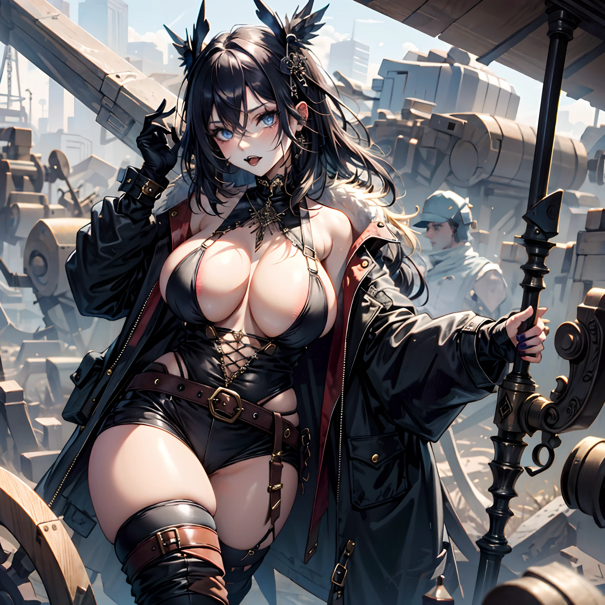 attractive goth girl with big boobs ,