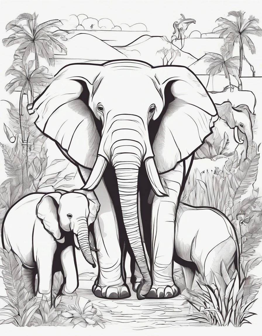 Zoo animals,coloring page