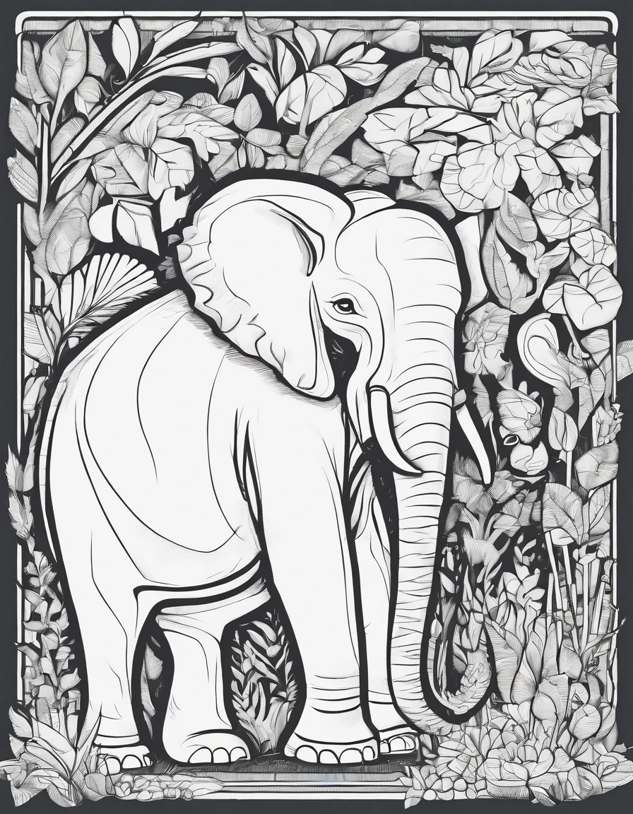 Zoo animals,coloring page