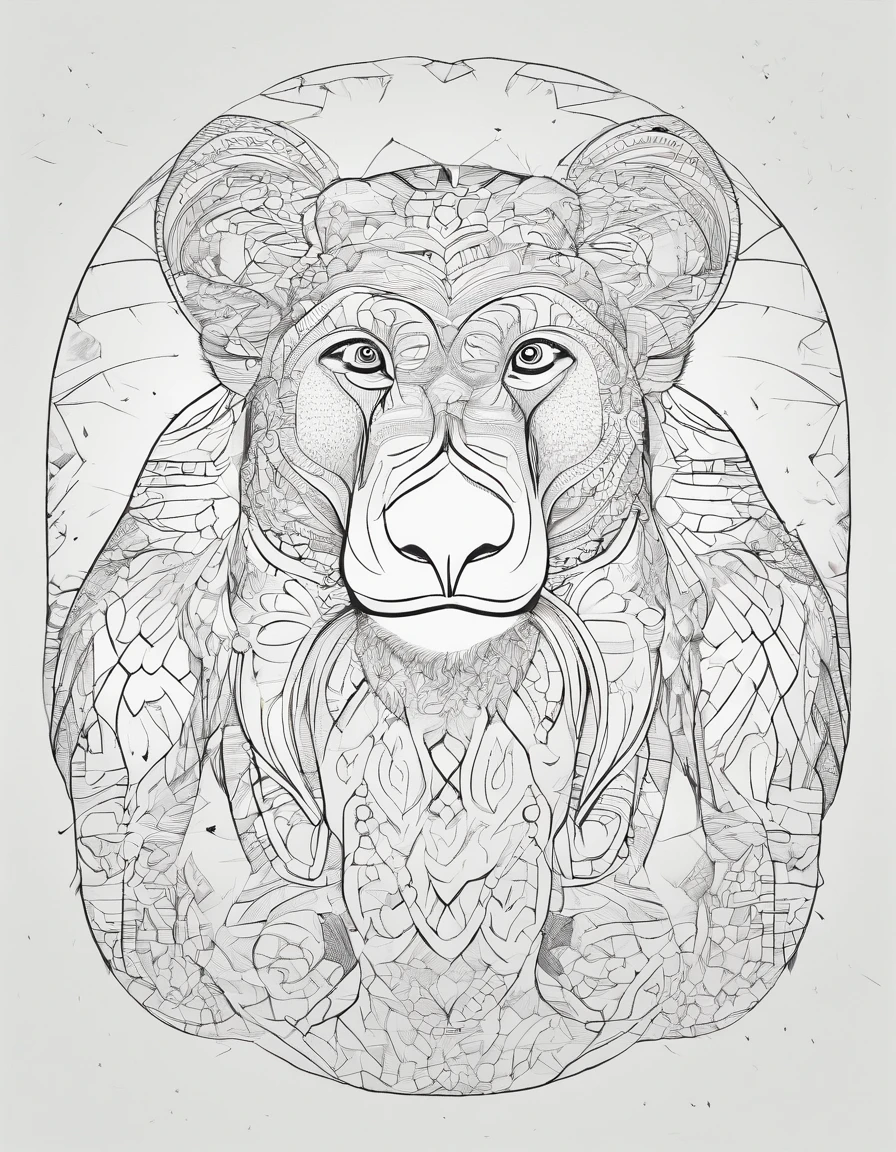 Zoo animals,Monkey,coloring page for kids