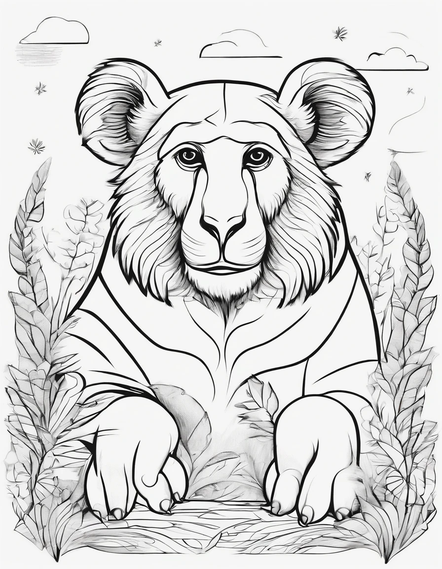 Zoo animals,Monkey,coloring page for kids