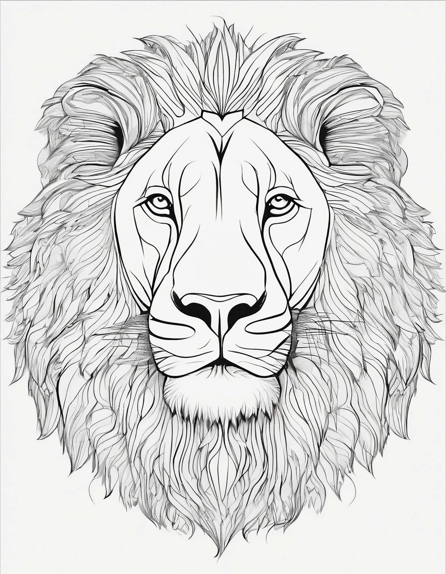 Zoo animals,lion,coloring page for kids