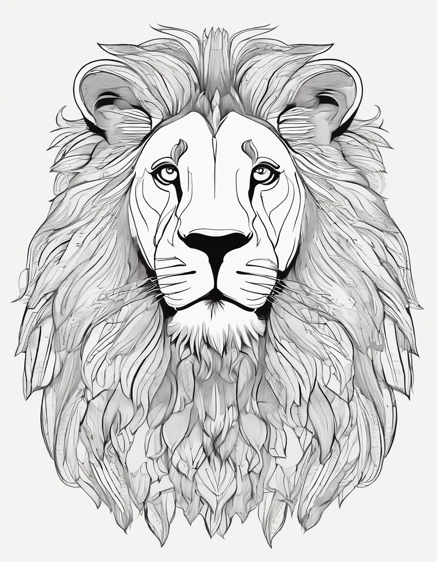 Zoo animals,lion,coloring page for kids,realistic
