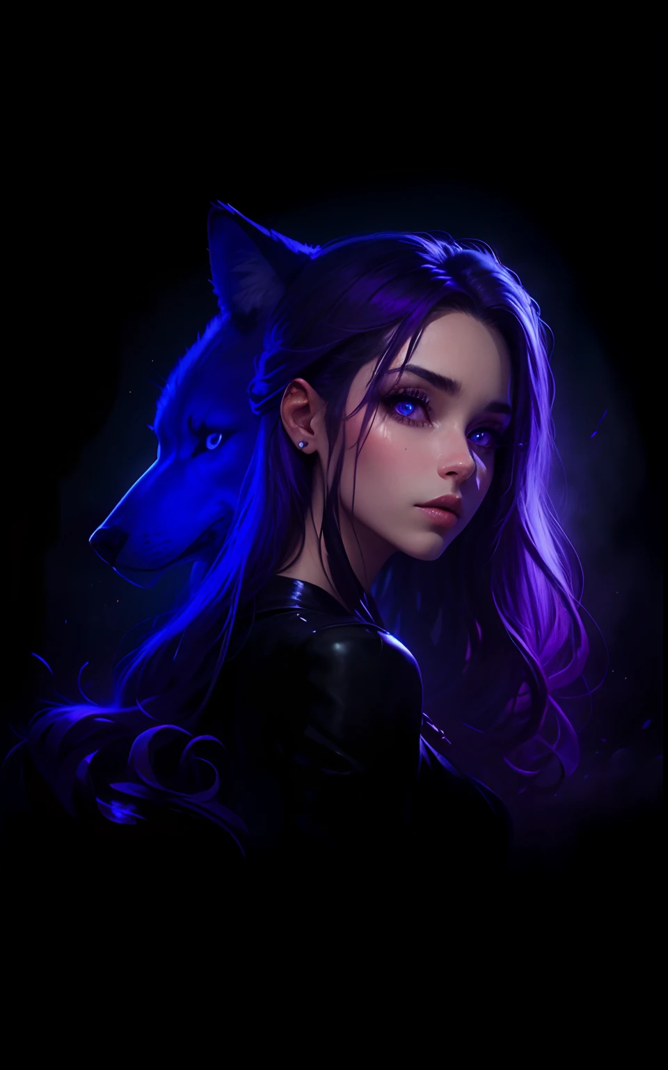Olho violeta brilhante. Olho violeta. Cabelos longos preto, cabelo preto, cabelo longo, hair swaying in the wind, garota com lobo de olhos violeta. Garota com lobo. Olho realista. Olho perfeito. Olho violeta, olho roxo perfeito. Olho brilhando, lobo preto, olho do lobo roxo, lobo de olho roxo, olhos roxo neon, olho neon roxo, olho neon violeta.