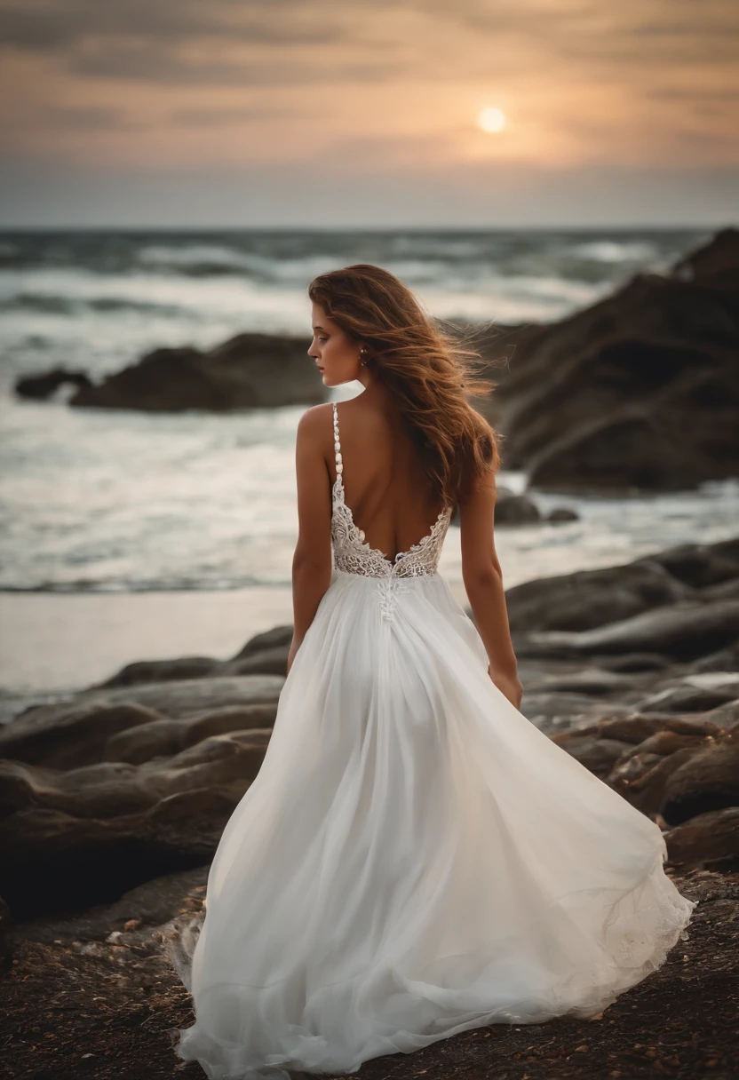 Giorgia sitting in front of the ocean